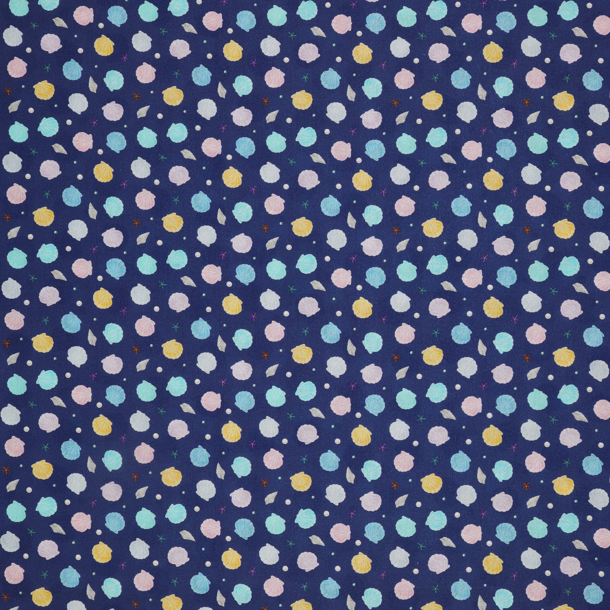 Swim With Me Fabric Collection - Little Shells Navy