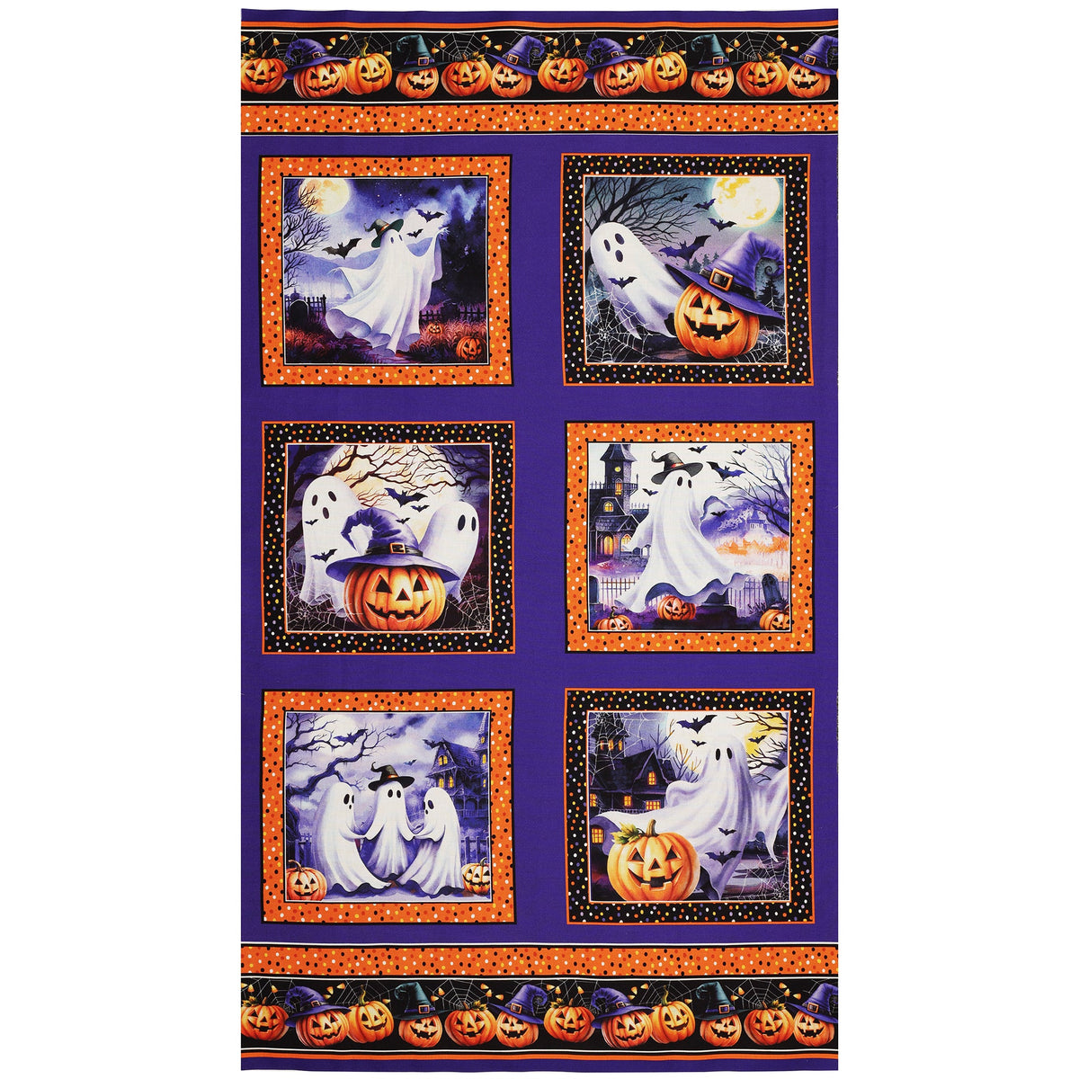 Ghostly Soiree Fabric Collection - Ghostly Panel Purple