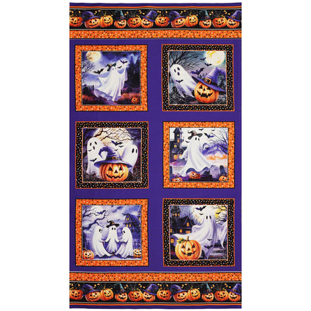 Ghostly Soiree Fabric Collection - Ghostly Panel Purple