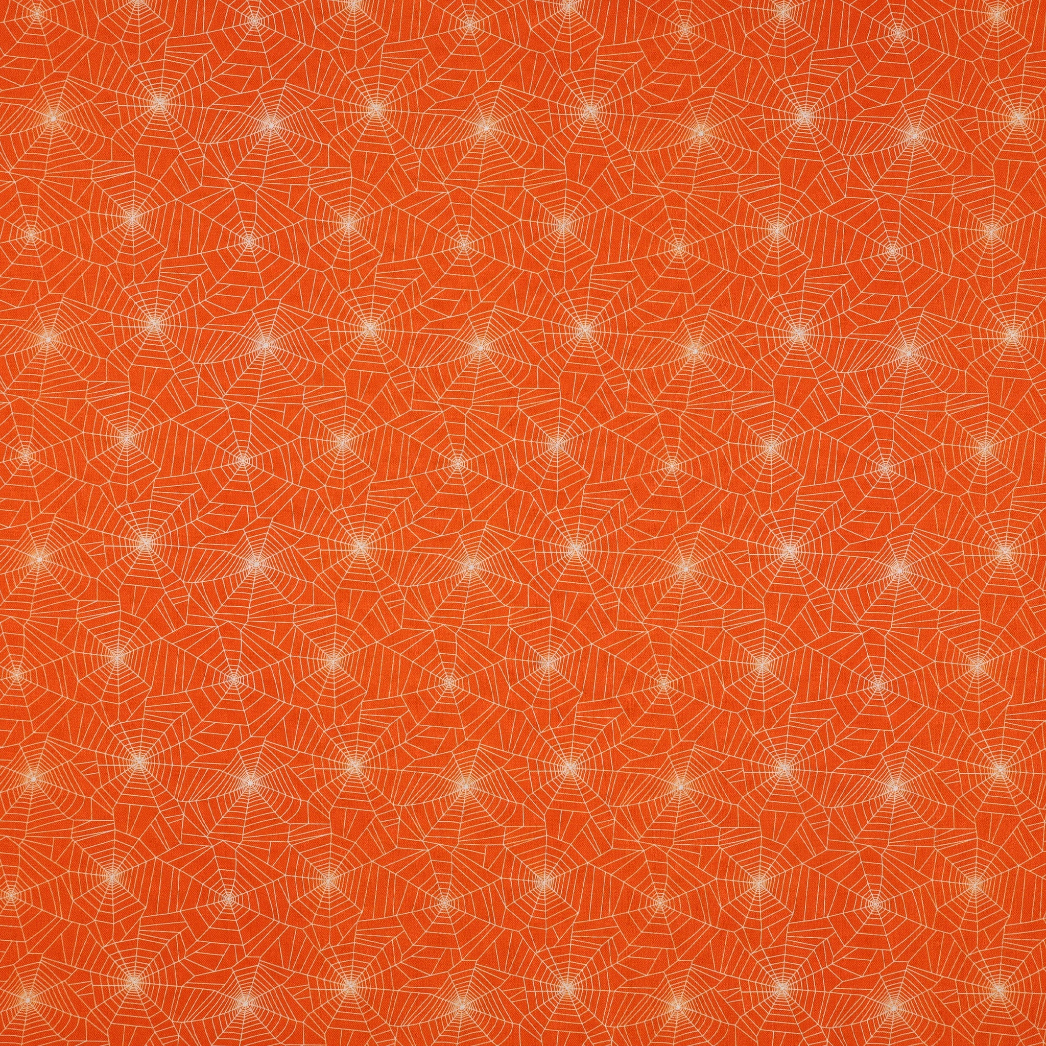 Ghostly Soiree Fabric Collection - Ghostly Cobwebs Orange