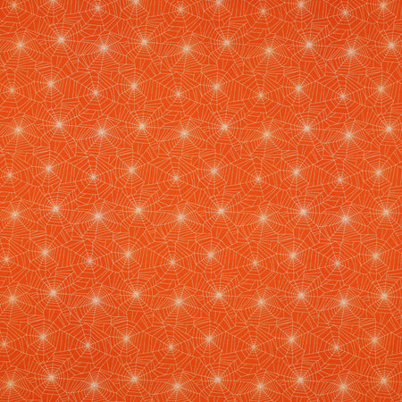 Ghostly Soiree Fabric Collection - Ghostly Cobwebs Orange