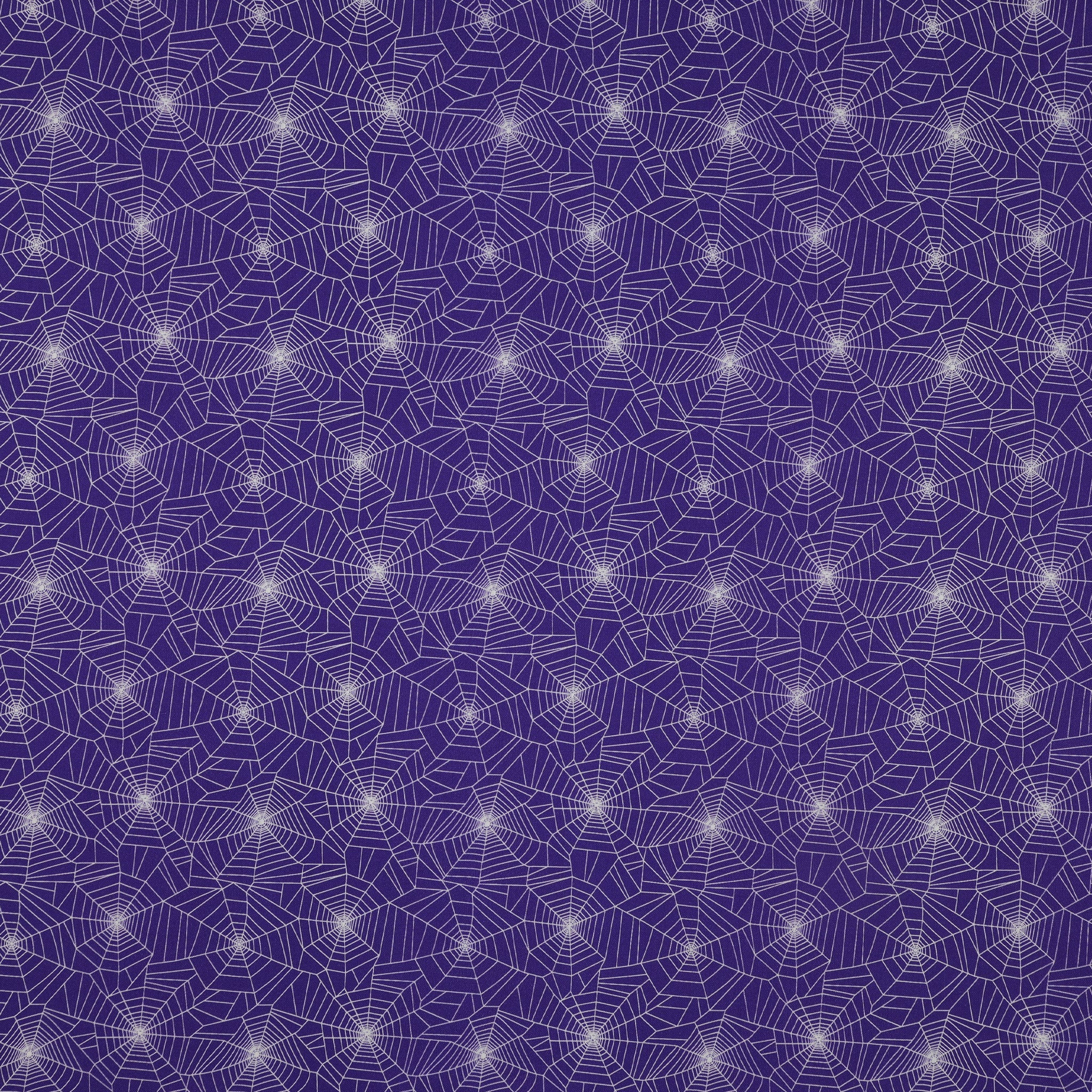 Ghostly Soiree Fabric Collection - Ghostly Cobwebs Purple