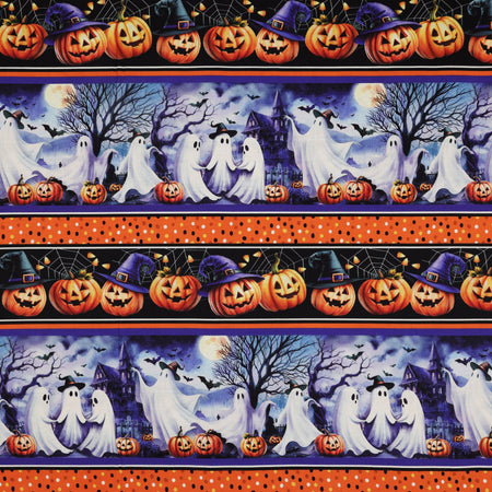 Ghostly Soiree Fabric Collection - Ghostly Stripe Multi