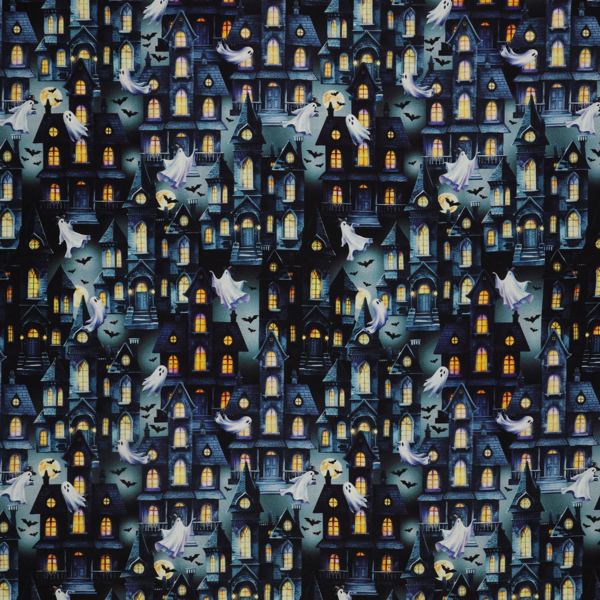 Ghostly Soiree Fabric Collection - Ghost Town Gray