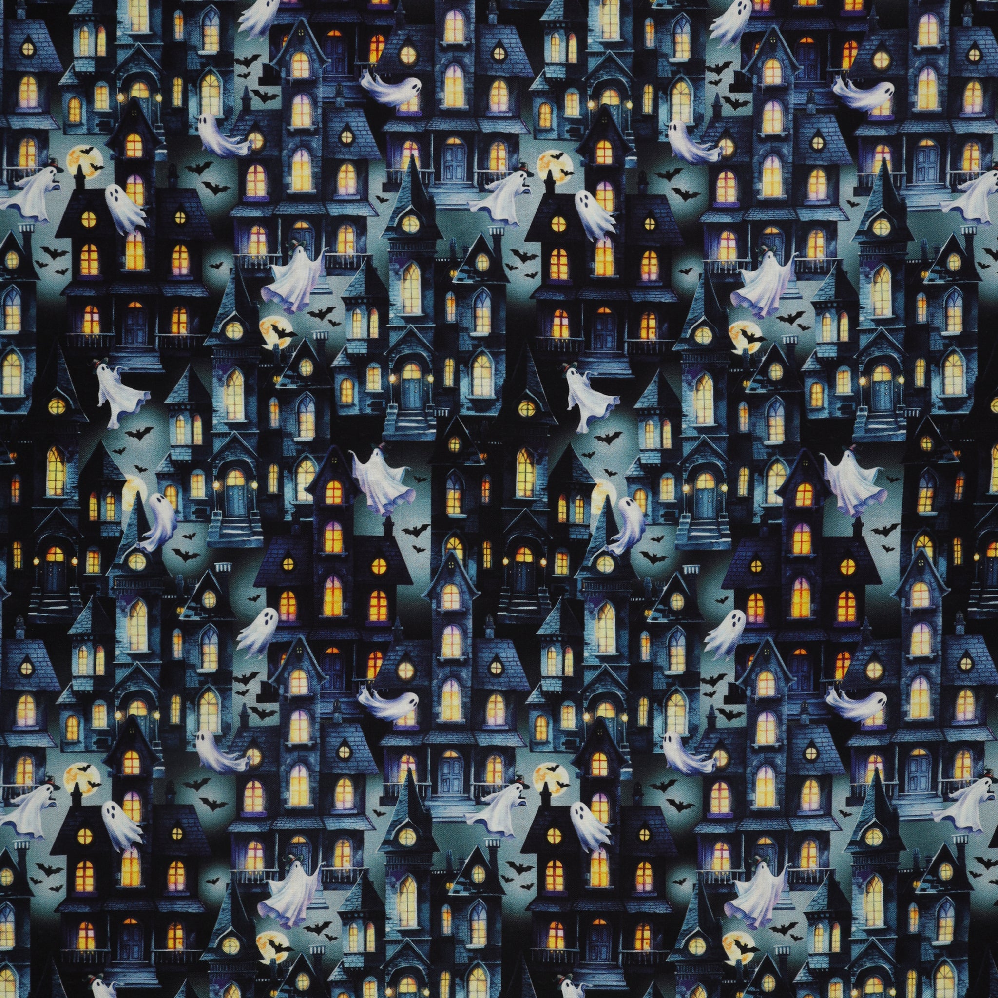 Ghostly Soiree Fabric Collection - Ghost Town Gray