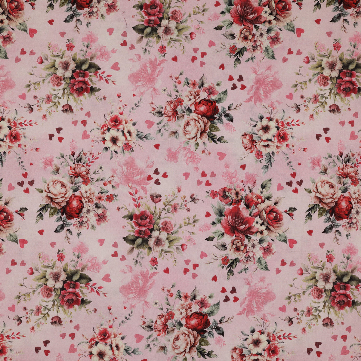Cupid's Arrow Fabric Collection - Cherished Bouquets Light Pink