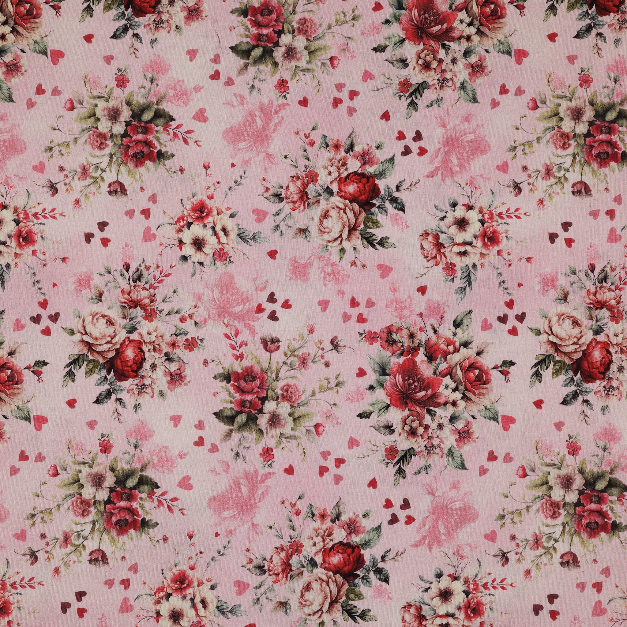 Cupid's Arrow Fabric Collection - Cherished Bouquets Light Pink