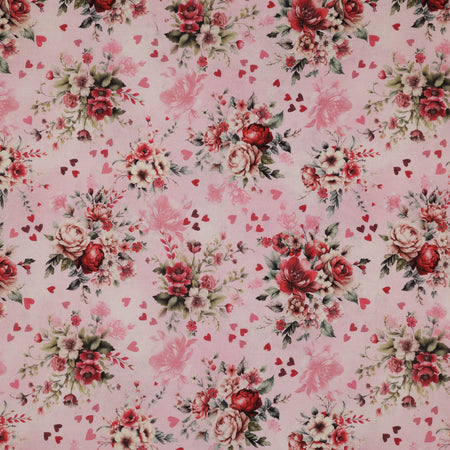 Cupid's Arrow Fabric Collection - Cherished Bouquets Light Pink