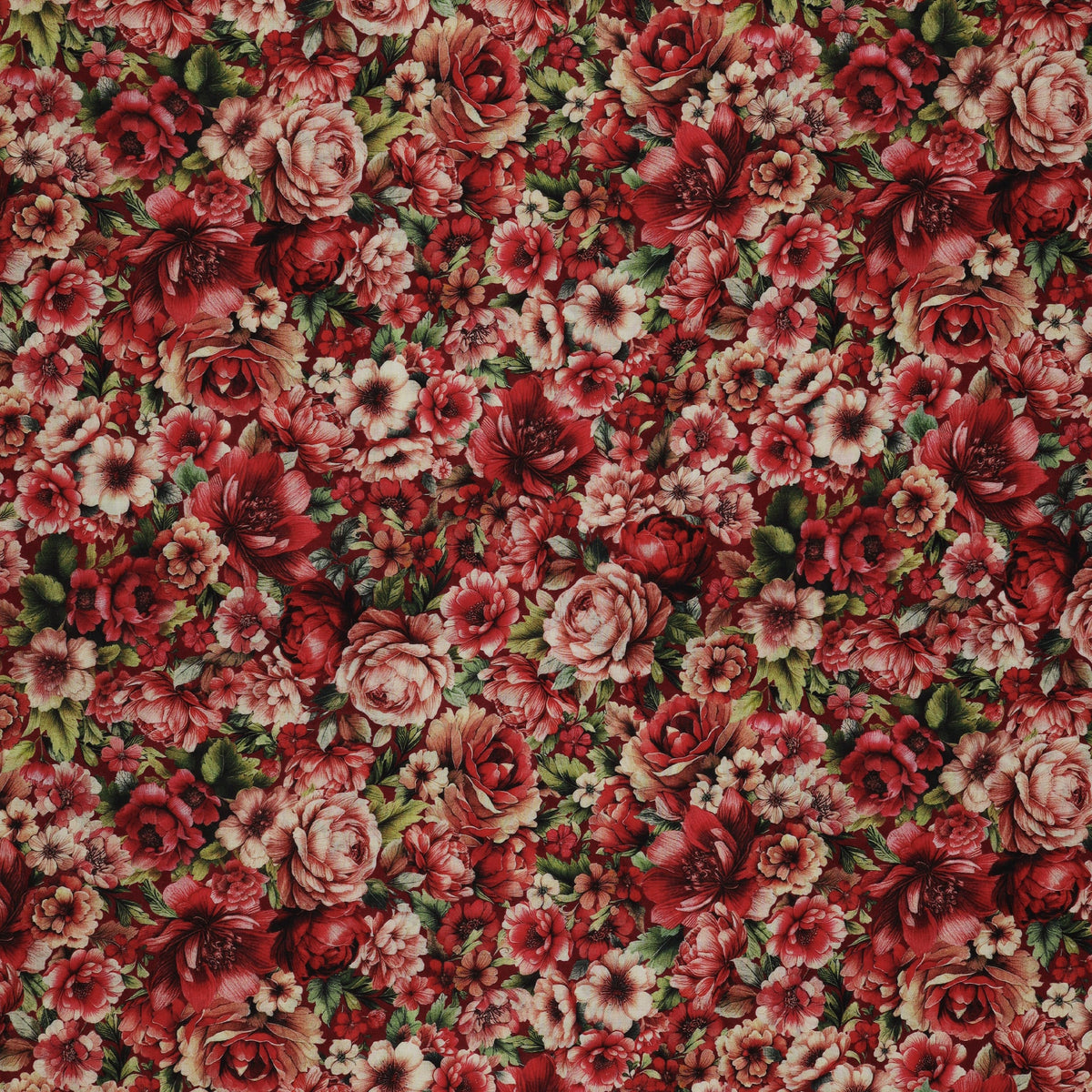 Romantic Lawn Fabric Collection - Garden of Romance Red Velvet
