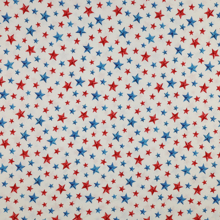 Red, White & Sweet Fabric Collection - Stars of Liberty White