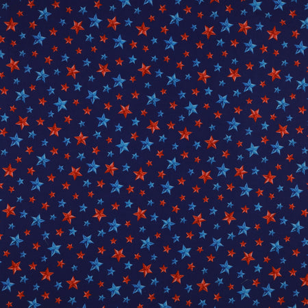 Red, White & Sweet Fabric Collection - Stars of Liberty Navy