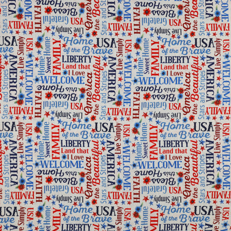 Red, White & Sweet Fabric Collection - Red, White & Sweet Words White