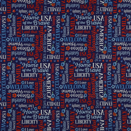 Red, White & Sweet Fabric Collection - Red, White & Sweet Words Navy