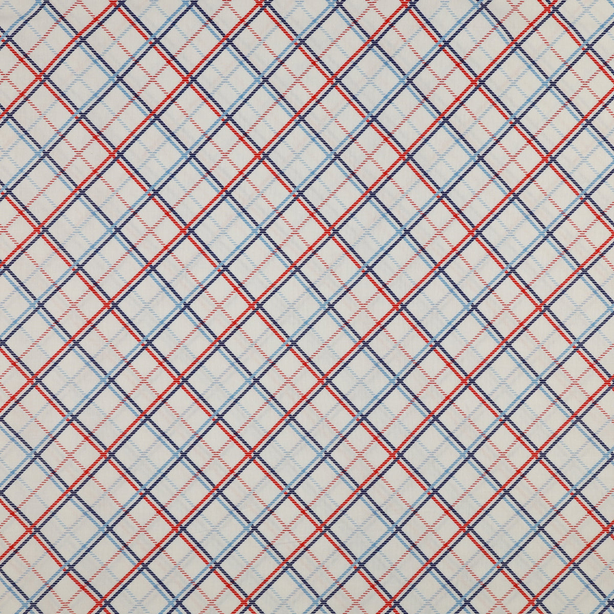 Red, White & Sweet Fabric Collection - Americana Plaid White