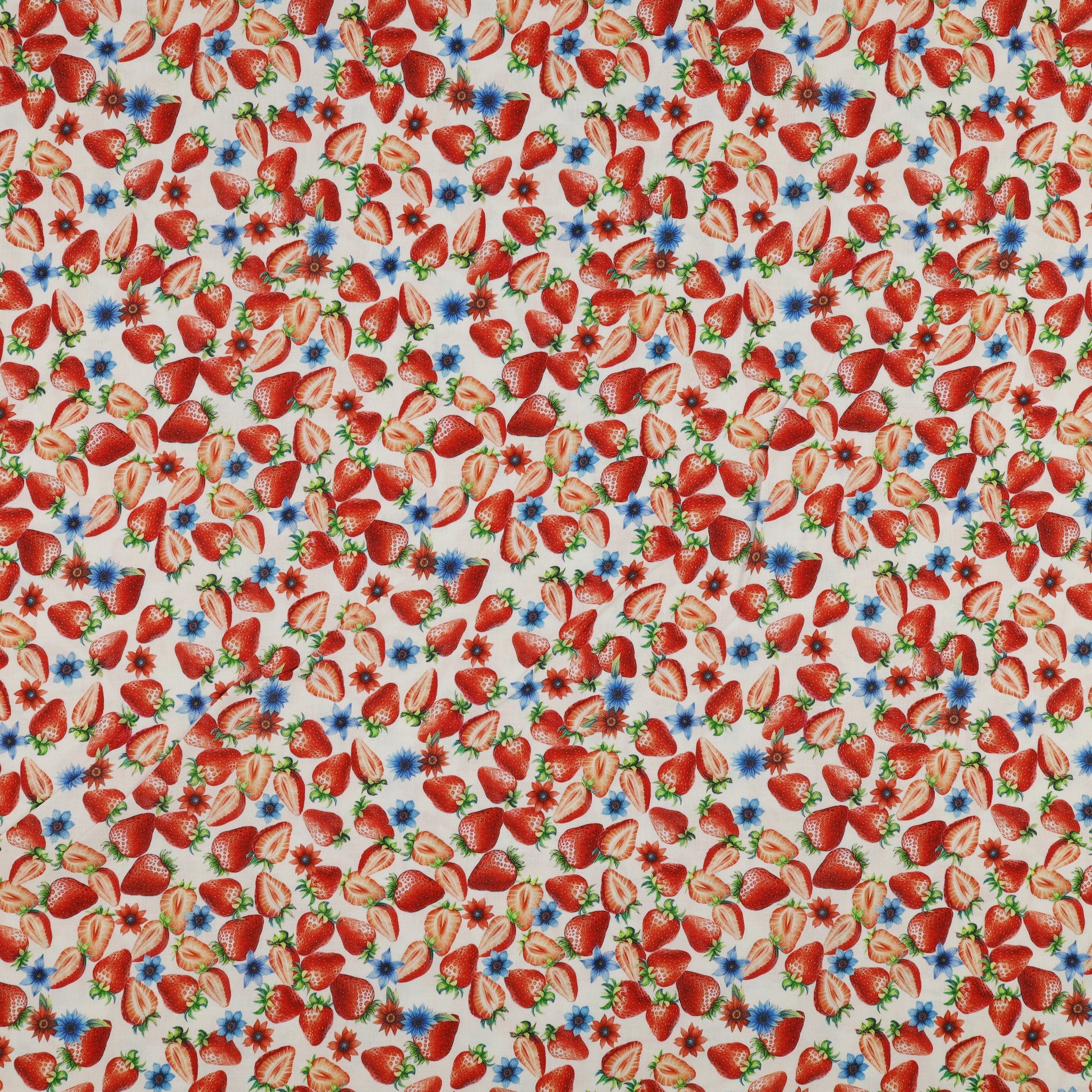 Red, White & Sweet Fabric Collection - Sweet Strawberries White
