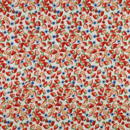 Red, White & Sweet Fabric Collection - Sweet Strawberries White