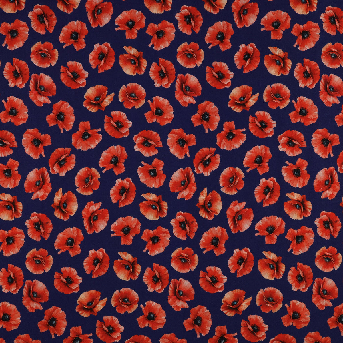 Red, White & Sweet Fabric Collection - Pretty Poppies Navy