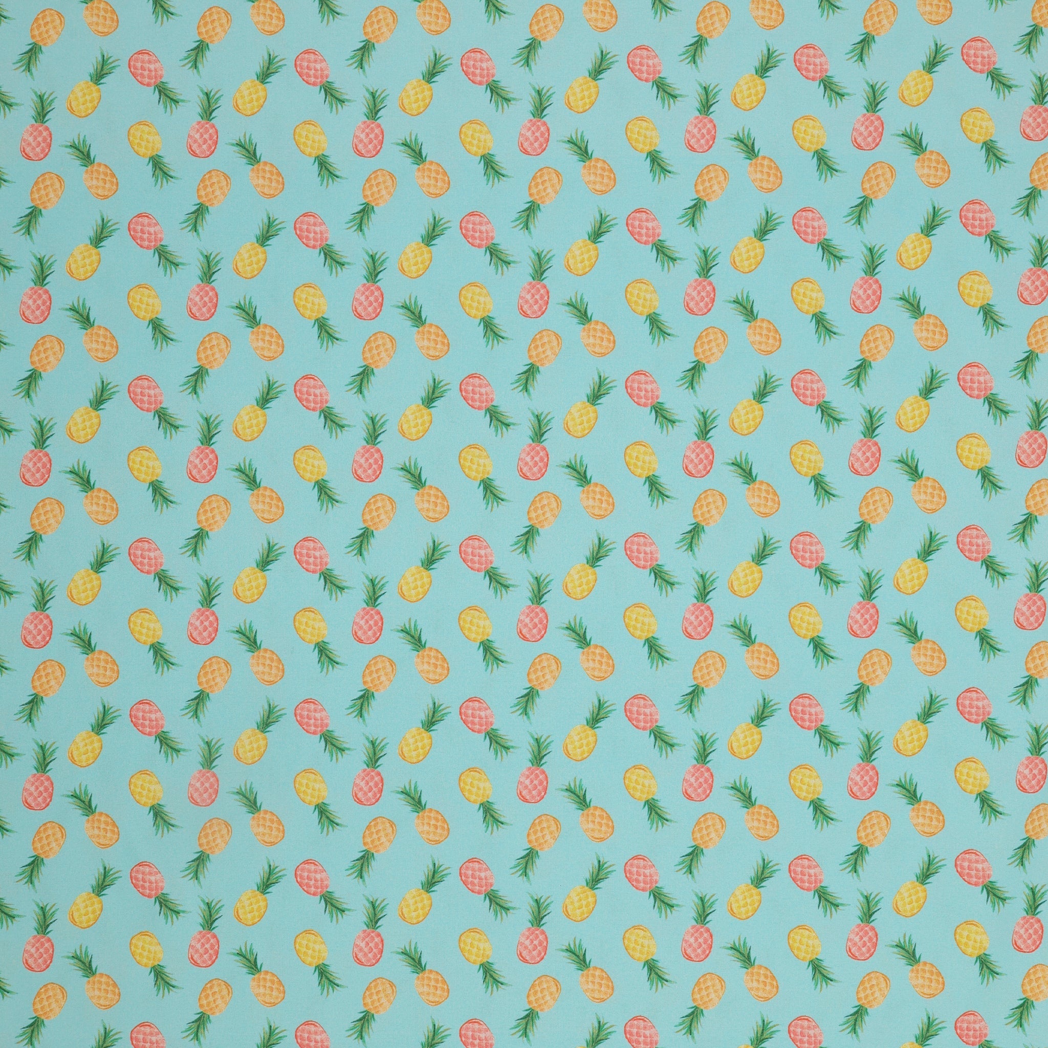 Tropical Splash Fabric Collection - Pineapple Party Light Blue