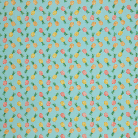 Tropical Splash Fabric Collection - Pineapple Party Light Blue