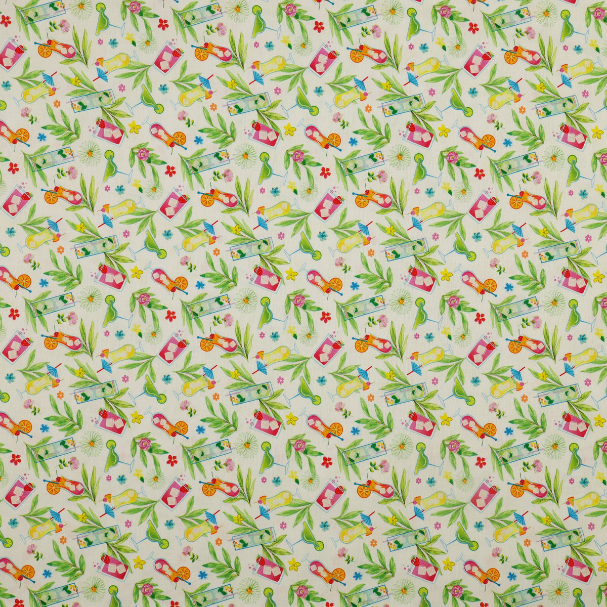 Tropical Splash Fabric Collection - Tropical Punch White
