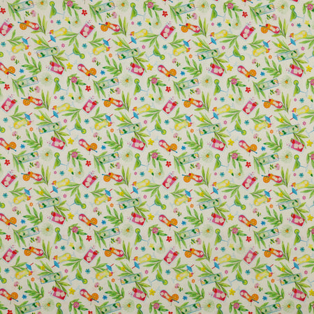 Tropical Splash Fabric Collection - Tropical Punch White