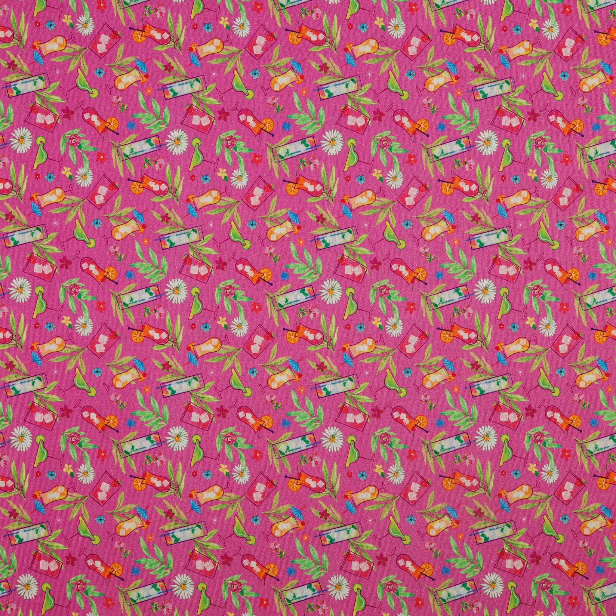Tropical Splash Fabric Collection - Tropical Punch Pink