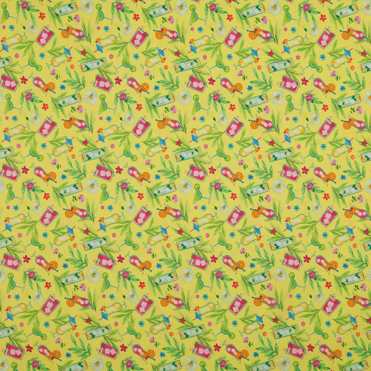 Tropical Splash Fabric Collection - Tropical Punch Yellow