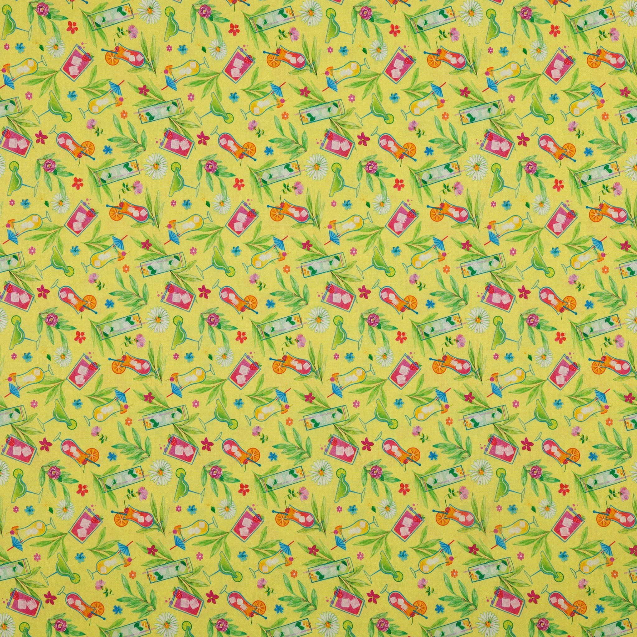 Tropical Splash Fabric Collection - Tropical Punch Yellow