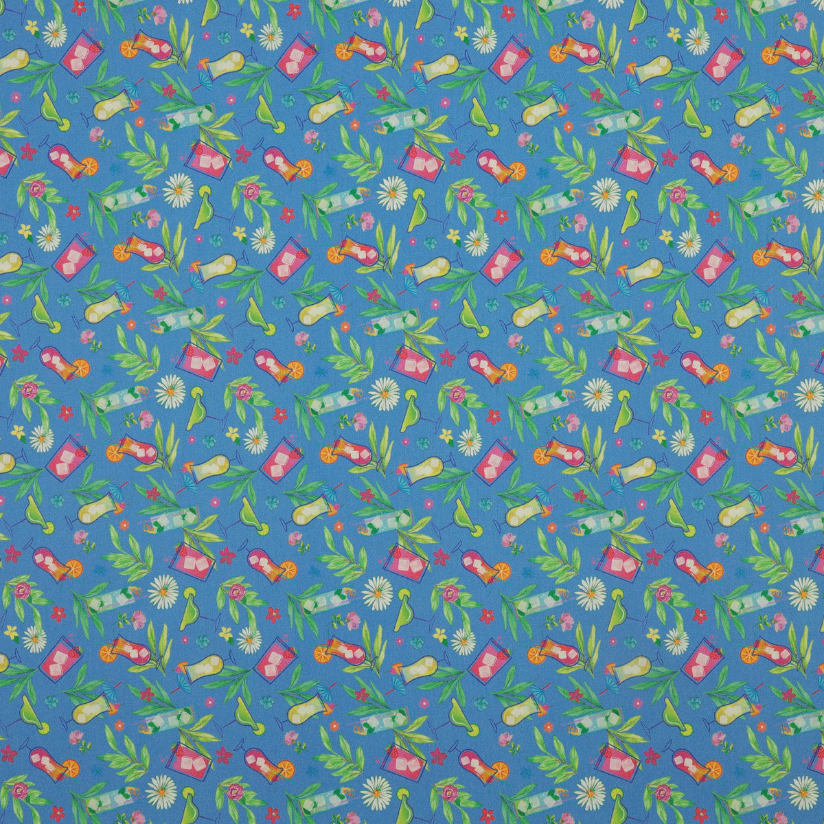 Tropical Splash Fabric Collection - Tropical Punch Medium Blue