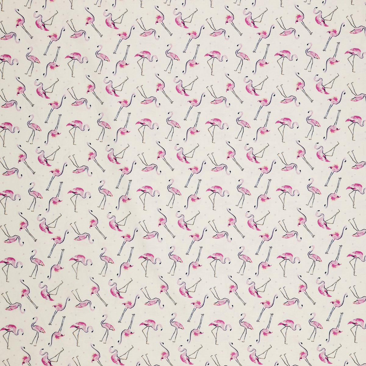Tropical Splash Fabric Collection - Flamingo Friends White