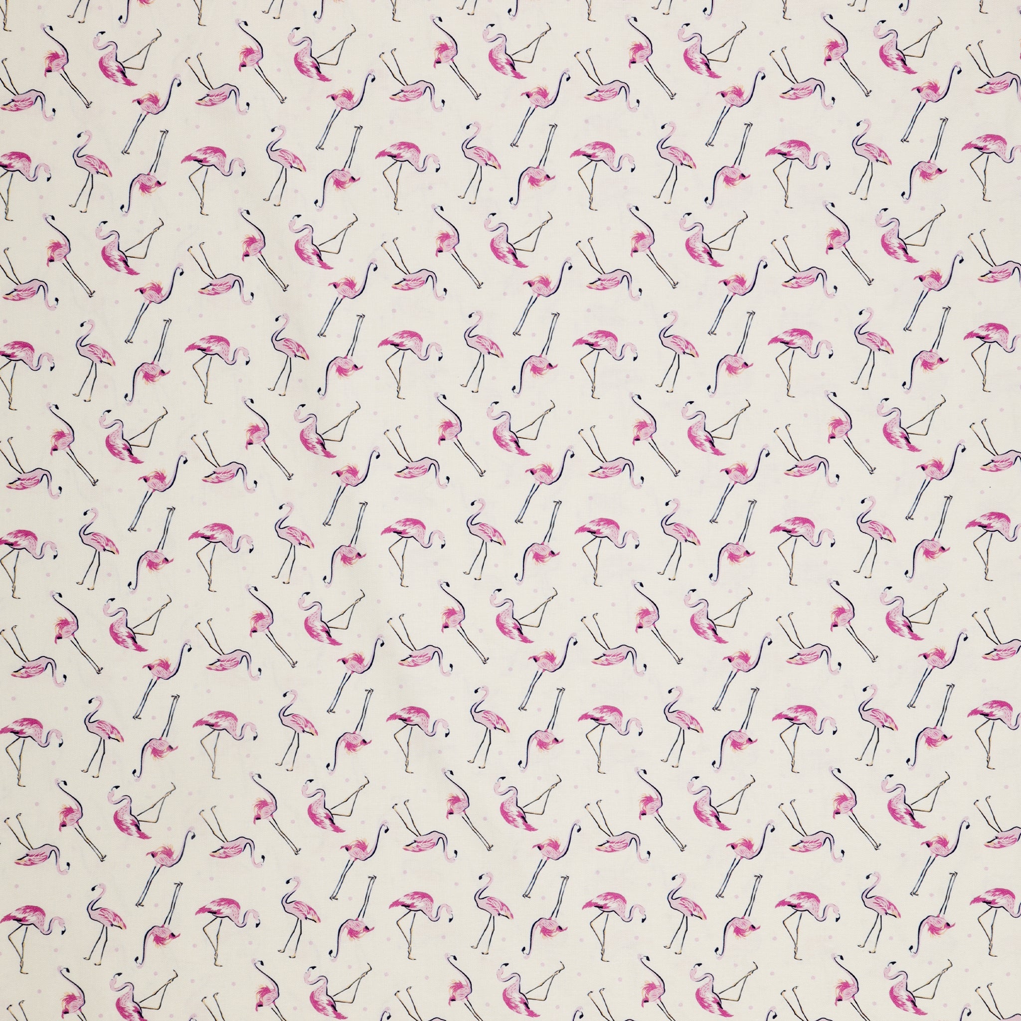 Tropical Splash Fabric Collection - Flamingo Friends White