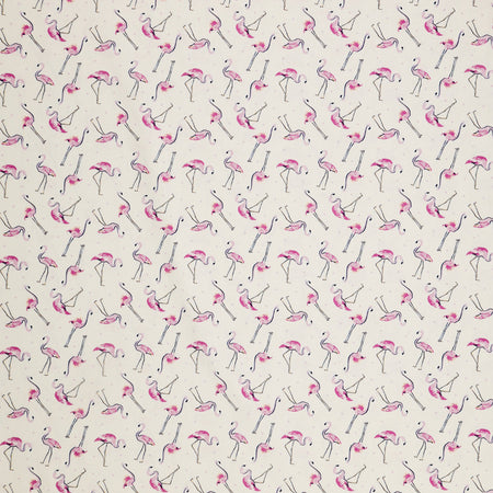 Tropical Splash Fabric Collection - Flamingo Friends White
