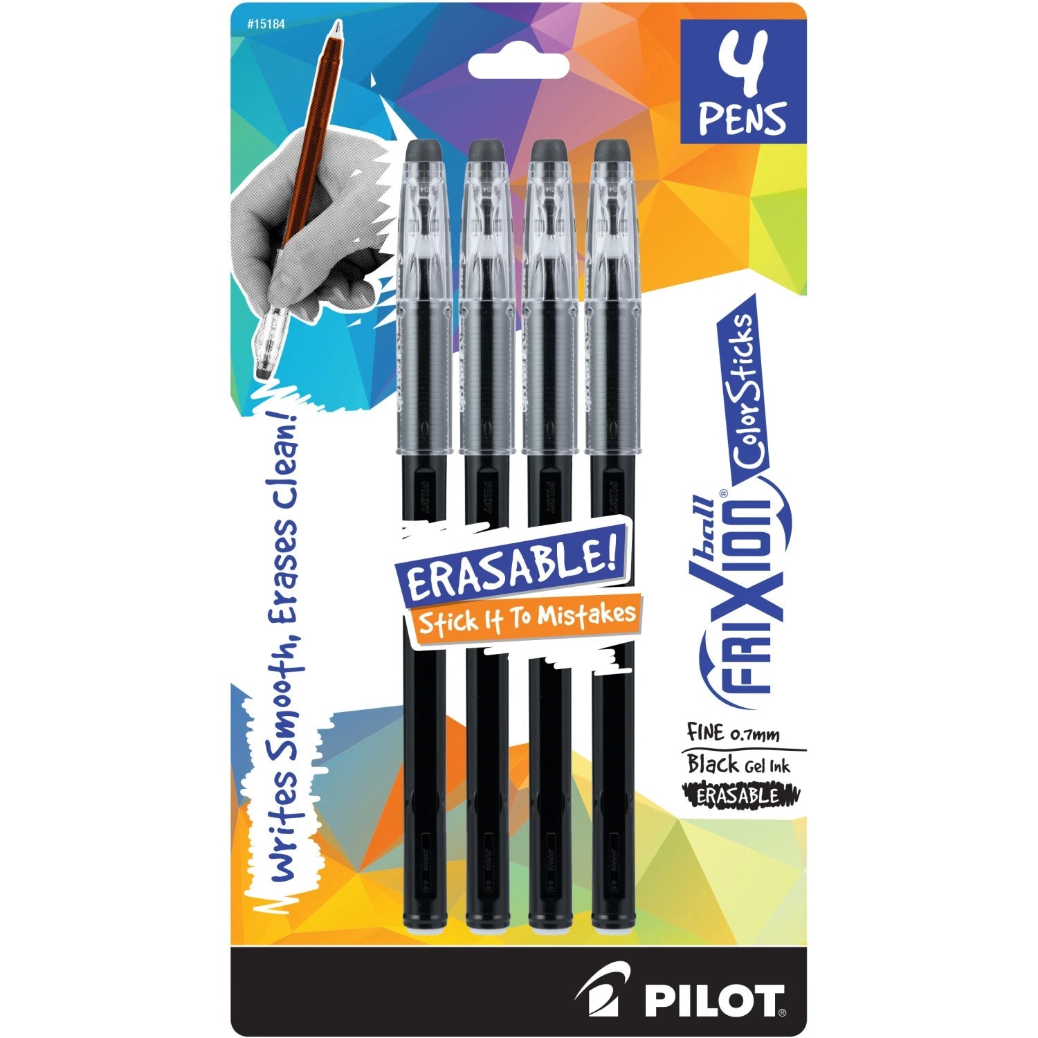 Frixion Colorsticks Erasable Gel Pens (0.7mm), 4pk