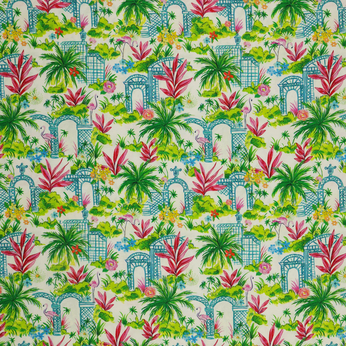 Tropical Splash Fabric Collection - Oasis White