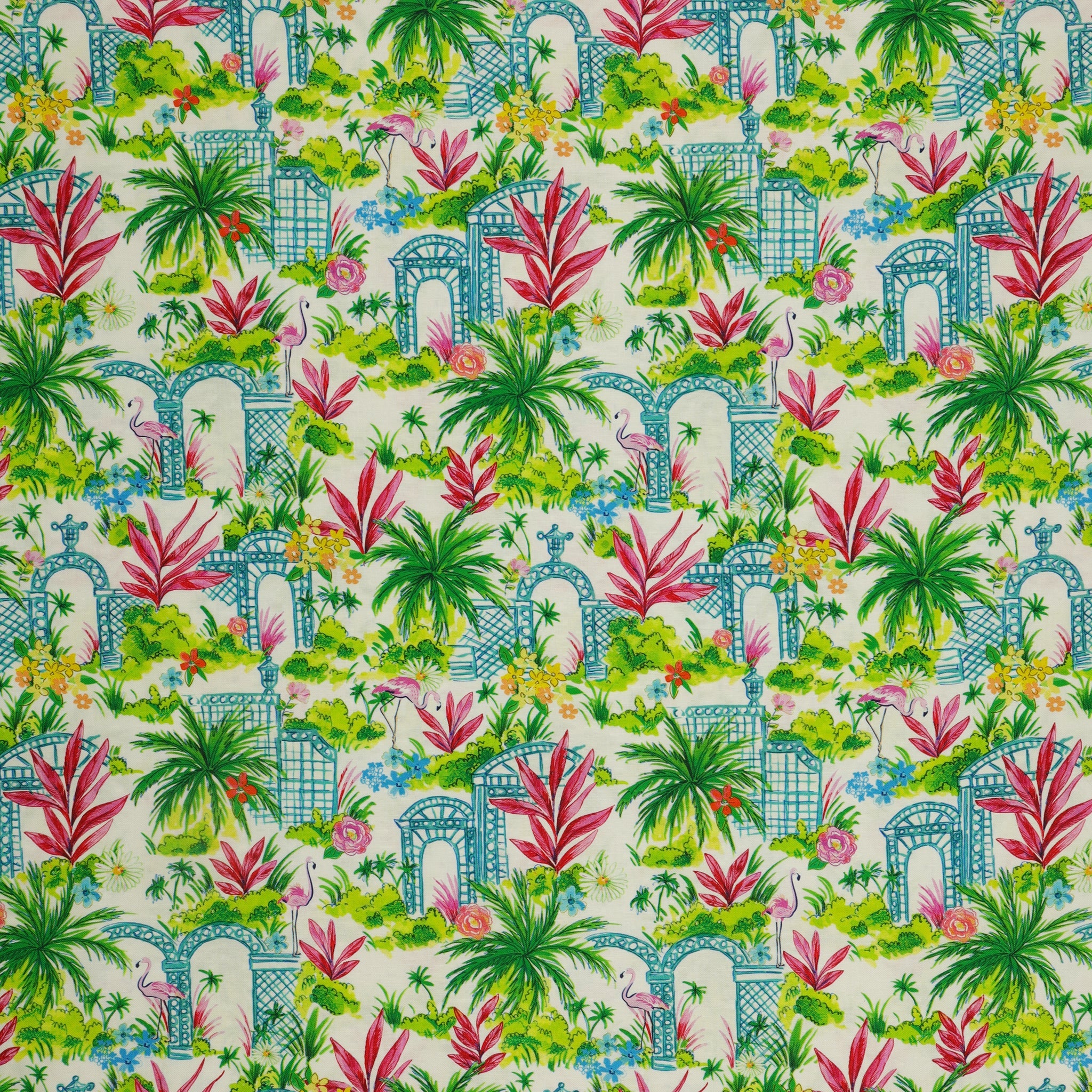 Tropical Splash Fabric Collection - Oasis White