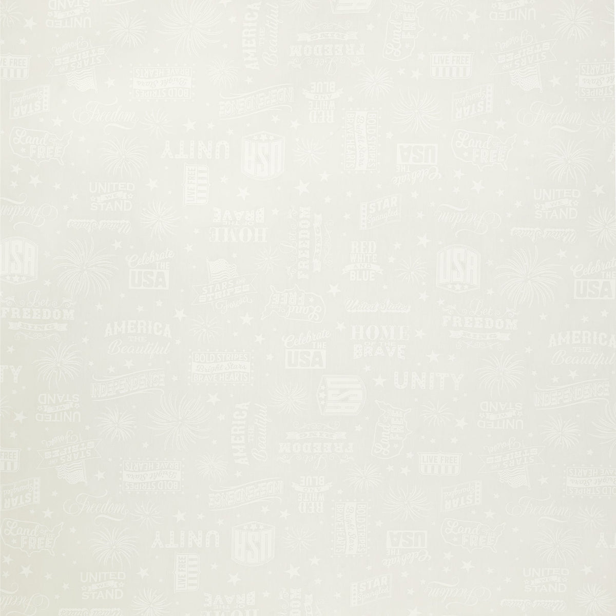 Liberty Whites Fabric Collection - Patriotic Words White