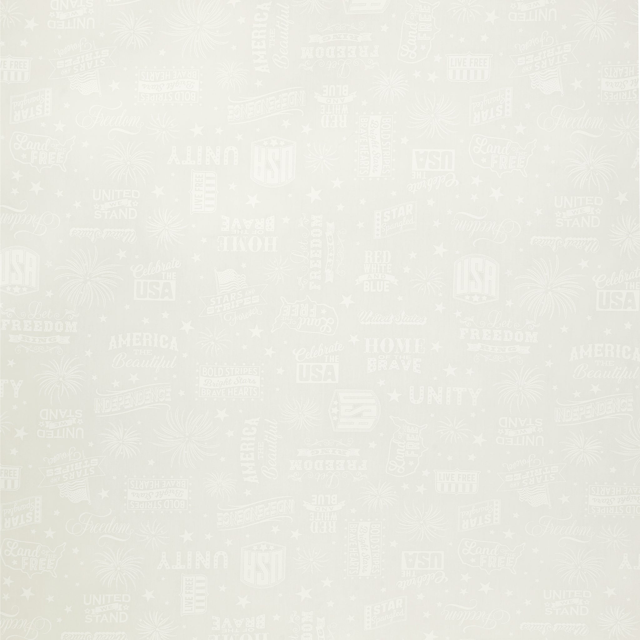 Liberty Whites Fabric Collection - Patriotic Words White