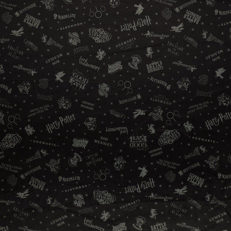 Harry Potter Fabric Collection - Shadow Words in Minkee