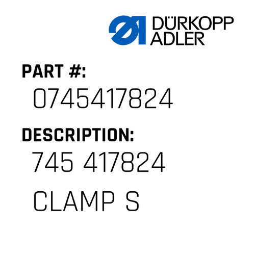 745 417824 Clamp S - Dürkopp Adler #0745 417824