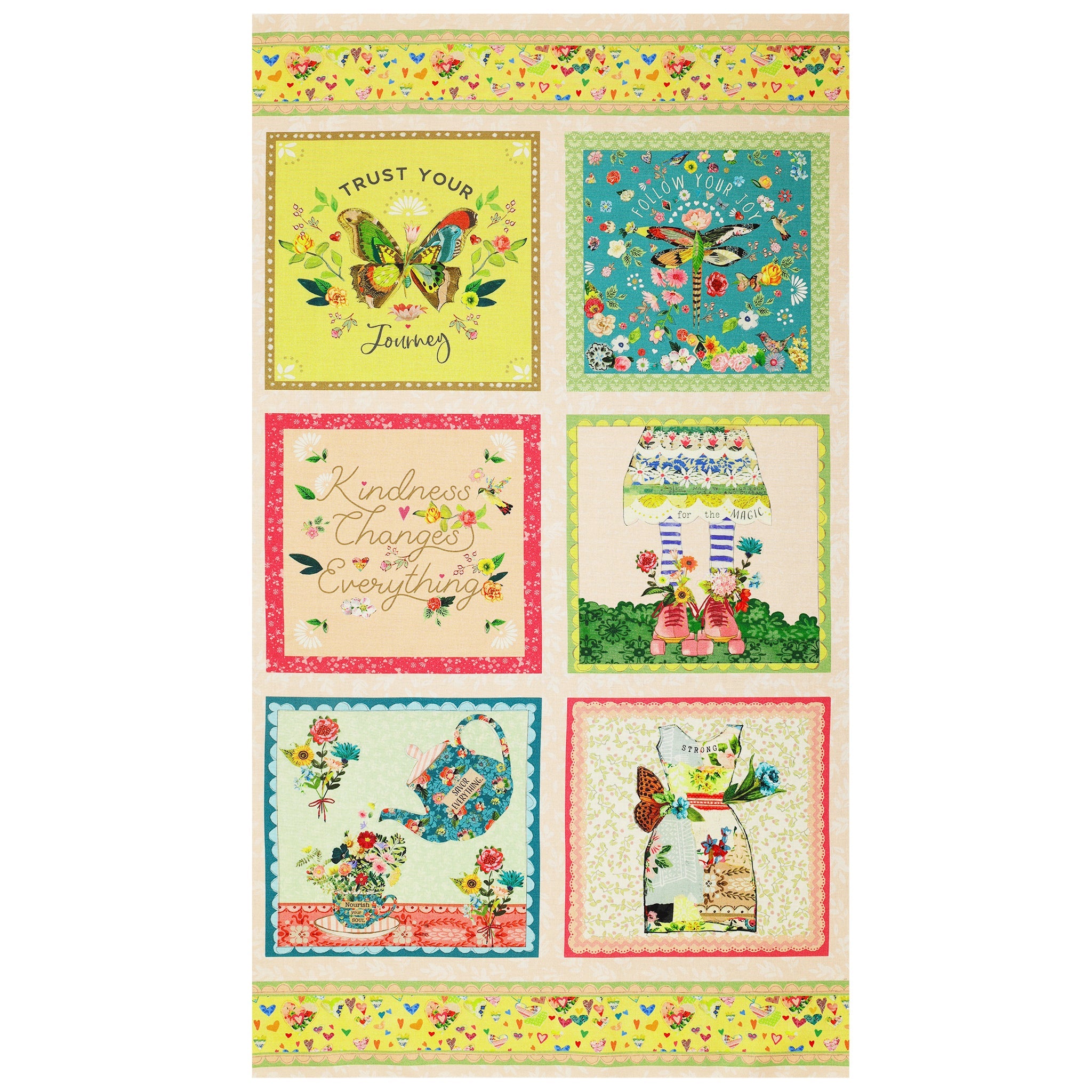 Follow Your Joy Fabric Collection - Follow Your Joy Panel Multi