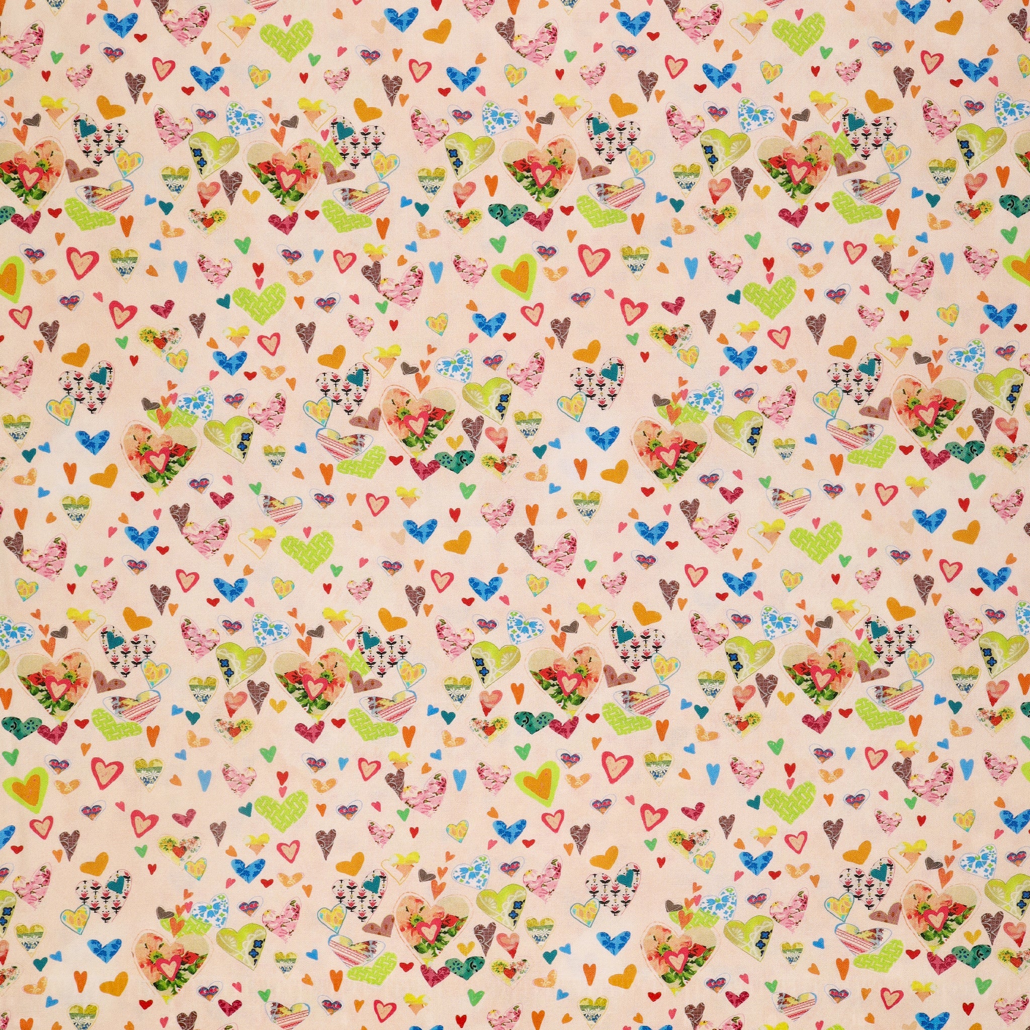 Follow Your Joy Fabric Collection - Hearts Light Blush