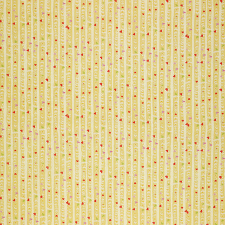 Follow Your Joy Fabric Collection - Hearts Stripe Medium Citron