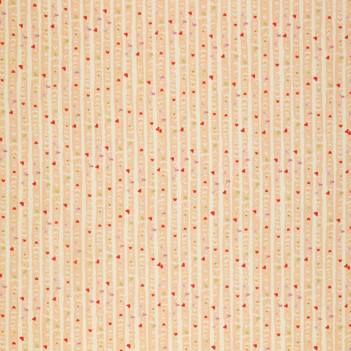 Follow Your Joy Fabric Collection - Hearts Stripe Medium Peach