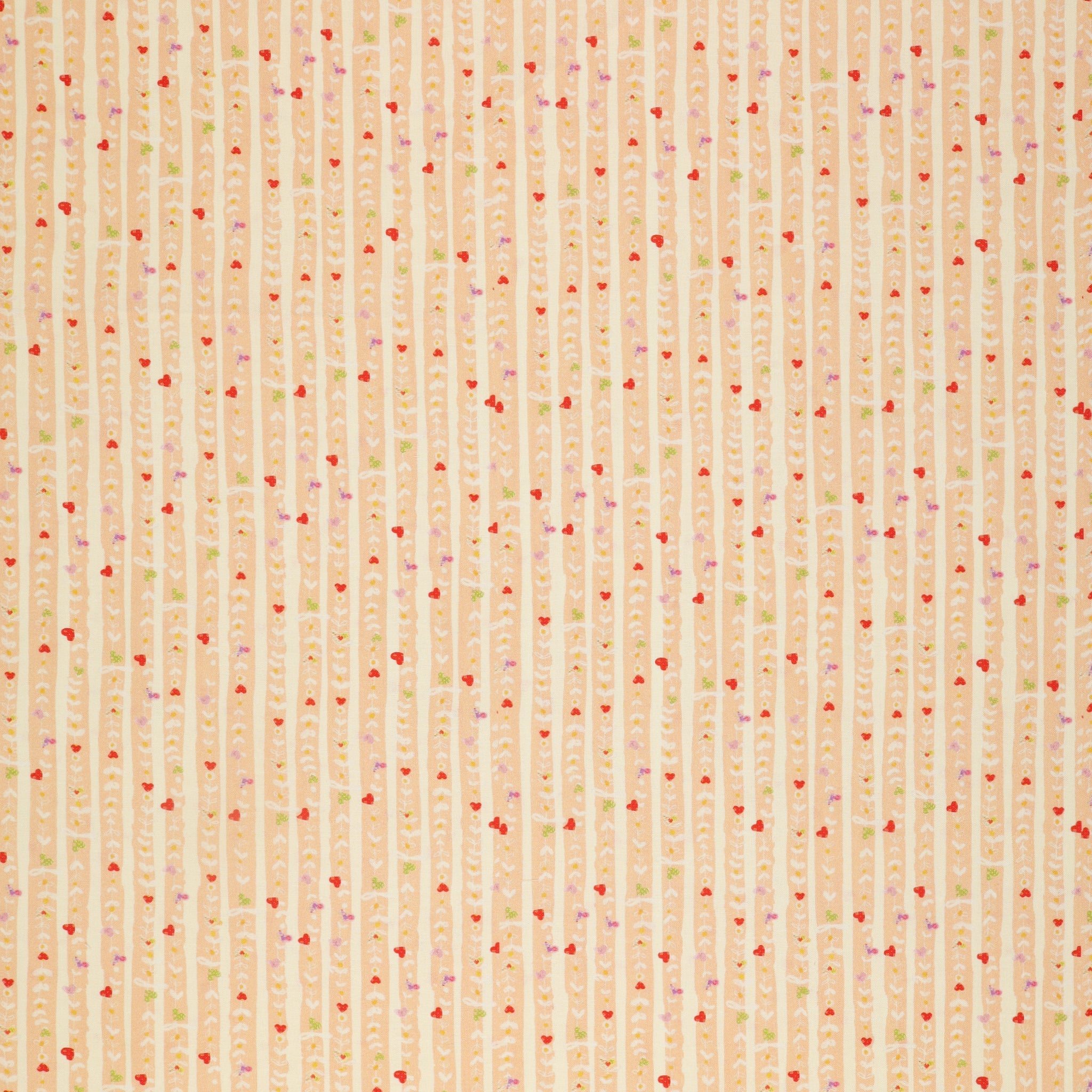 Follow Your Joy Fabric Collection - Hearts Stripe Medium Peach