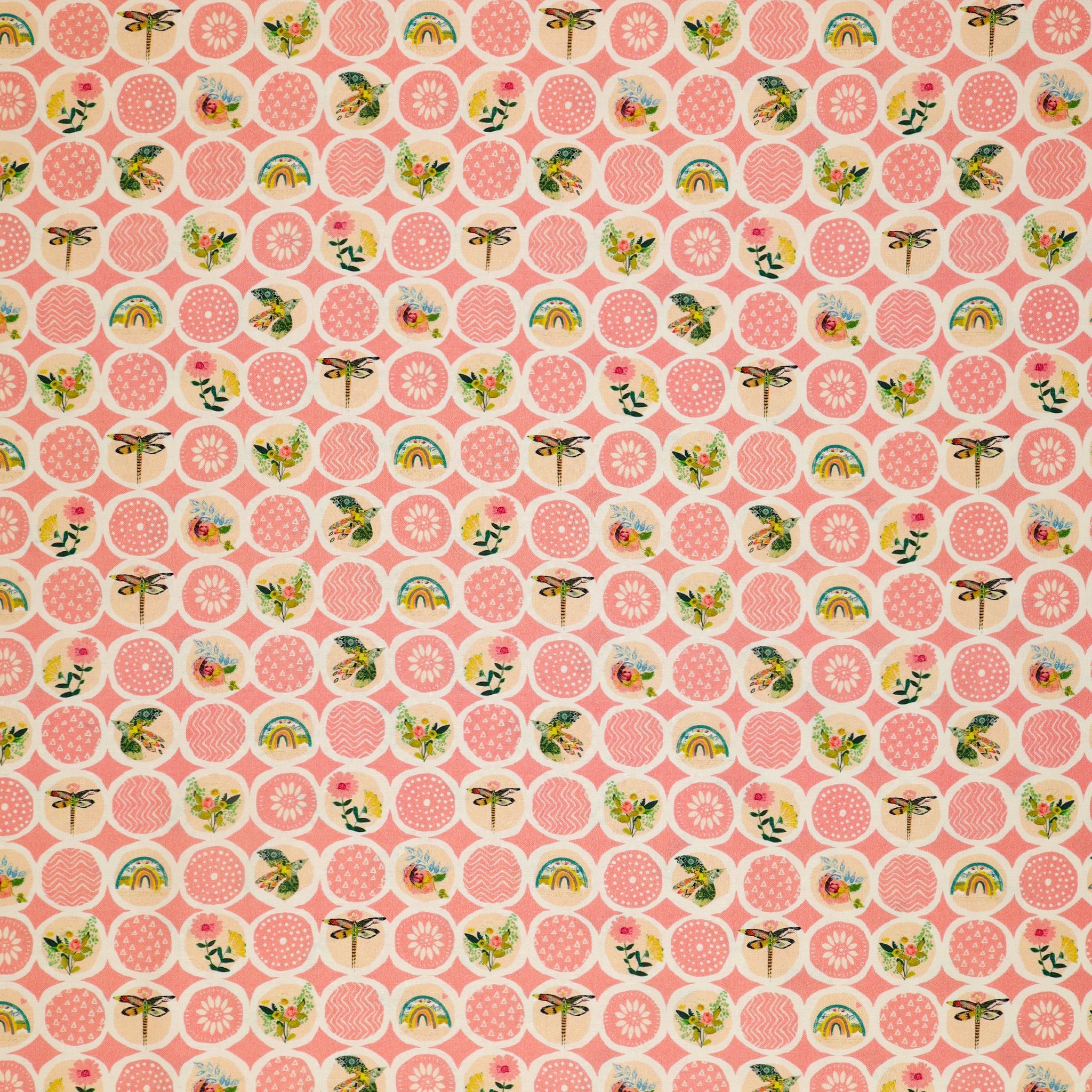 Follow Your Joy Fabric Collection - Sunshine Circles Rose