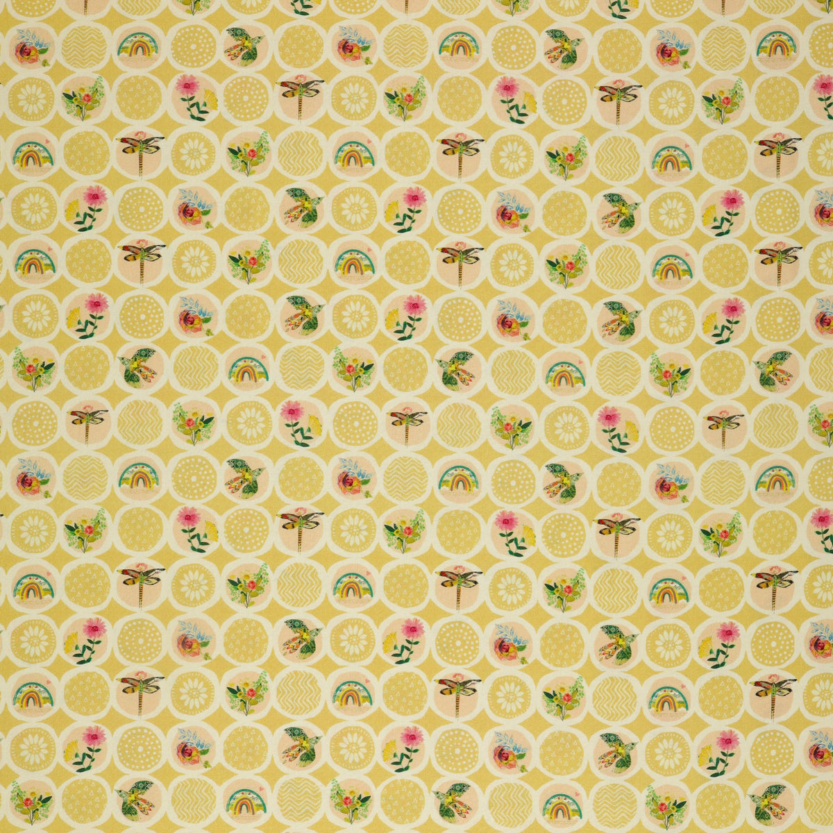 Follow Your Joy Fabric Collection - Sunshine Circles Medium Citron