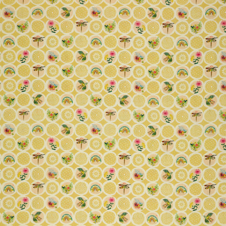 Follow Your Joy Fabric Collection - Sunshine Circles Medium Citron