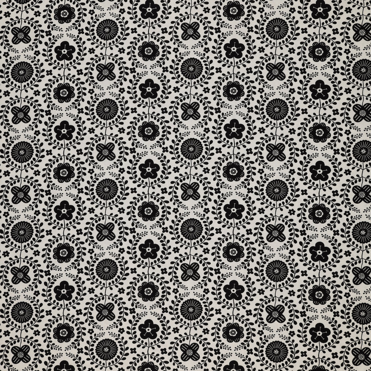 Black, White and Bloom Fabric Collection - Evette Black/White