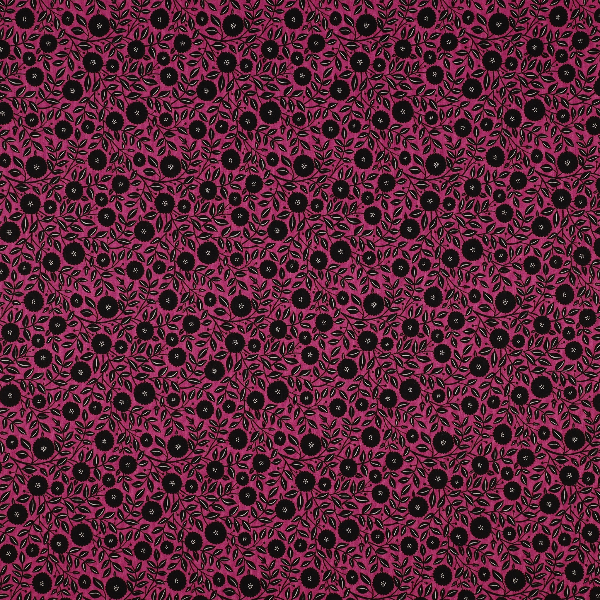 Black, White and Bloom Fabric Collection - Pamela Magenta