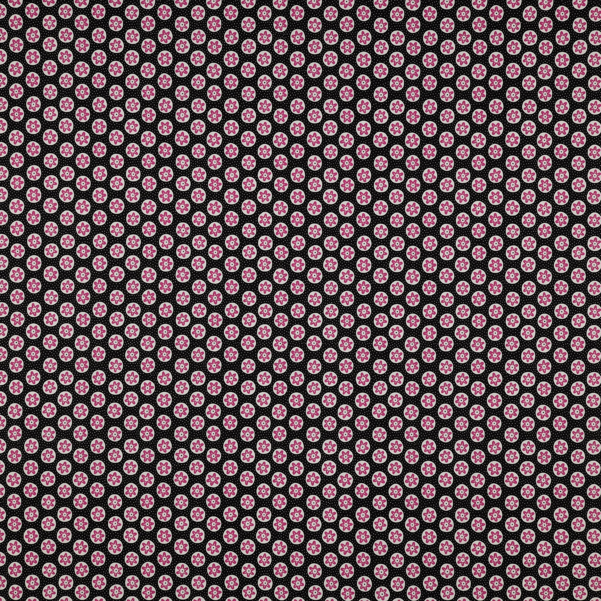Black, White and Bloom Fabric Collection - Nancy Black/Magenta